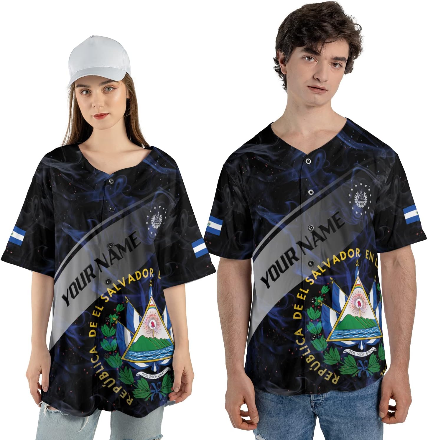 Personalized Name El Salvador Baseball Jersey Shirt El Salvador Flag Shirt Men Salvadorans Pride Jersey El Salvadoreña Tshirt