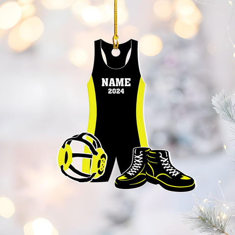 Personalized Wrestling Christmas Ornament 2024 Wrestling Christmas Ornament Gift for Wrestling Player Wrestling Christmas Tree Ornaments for Boys or Girls (Acrylic, Style 1)