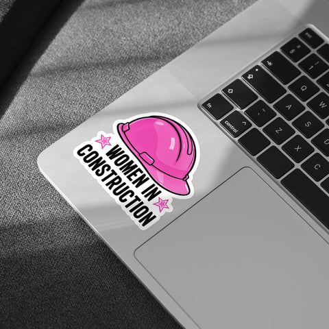Women in Construction Female Construction Worker sticker, 3 inches Waterproof Vinyl Sticker for Book Laptop Water Bottle Phone Case