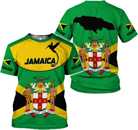MoonArt Personalized Jamaica Shirt Custom Jamaica Flag Lion Hoodie for Men and Women, Jamaican Pride T-Shirt, Jamaicana