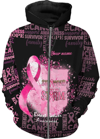 Mostprints Personalized Name Breast Cancer Shirts for Women 3D, Breast Cancer Shirt, Breast Cancer Gifts for Women S-5XL