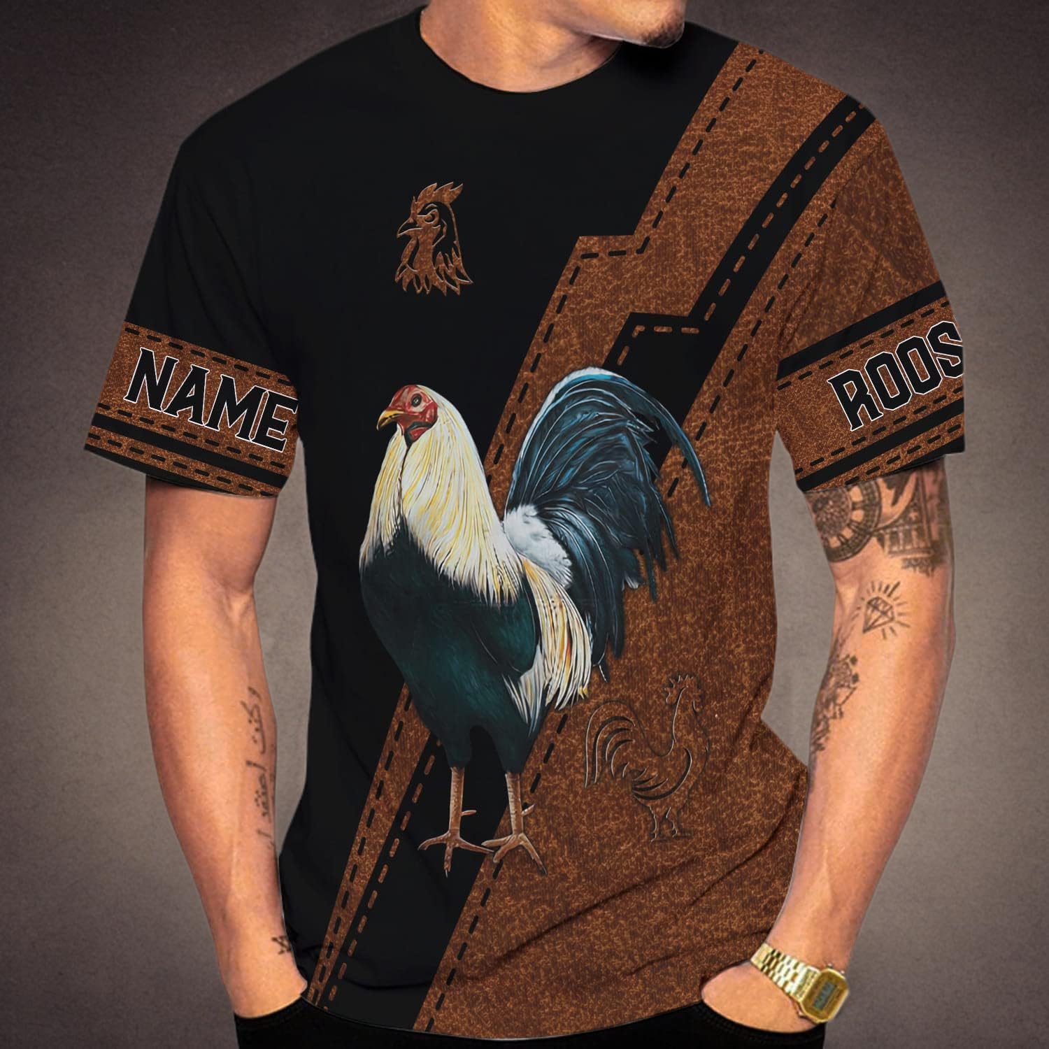 Mostefy Personalized Name Rooster Shirt 3D, Rooster Shirts for Men, Chicken Tshirts Shirts for Women, Funny Chicken Shirts