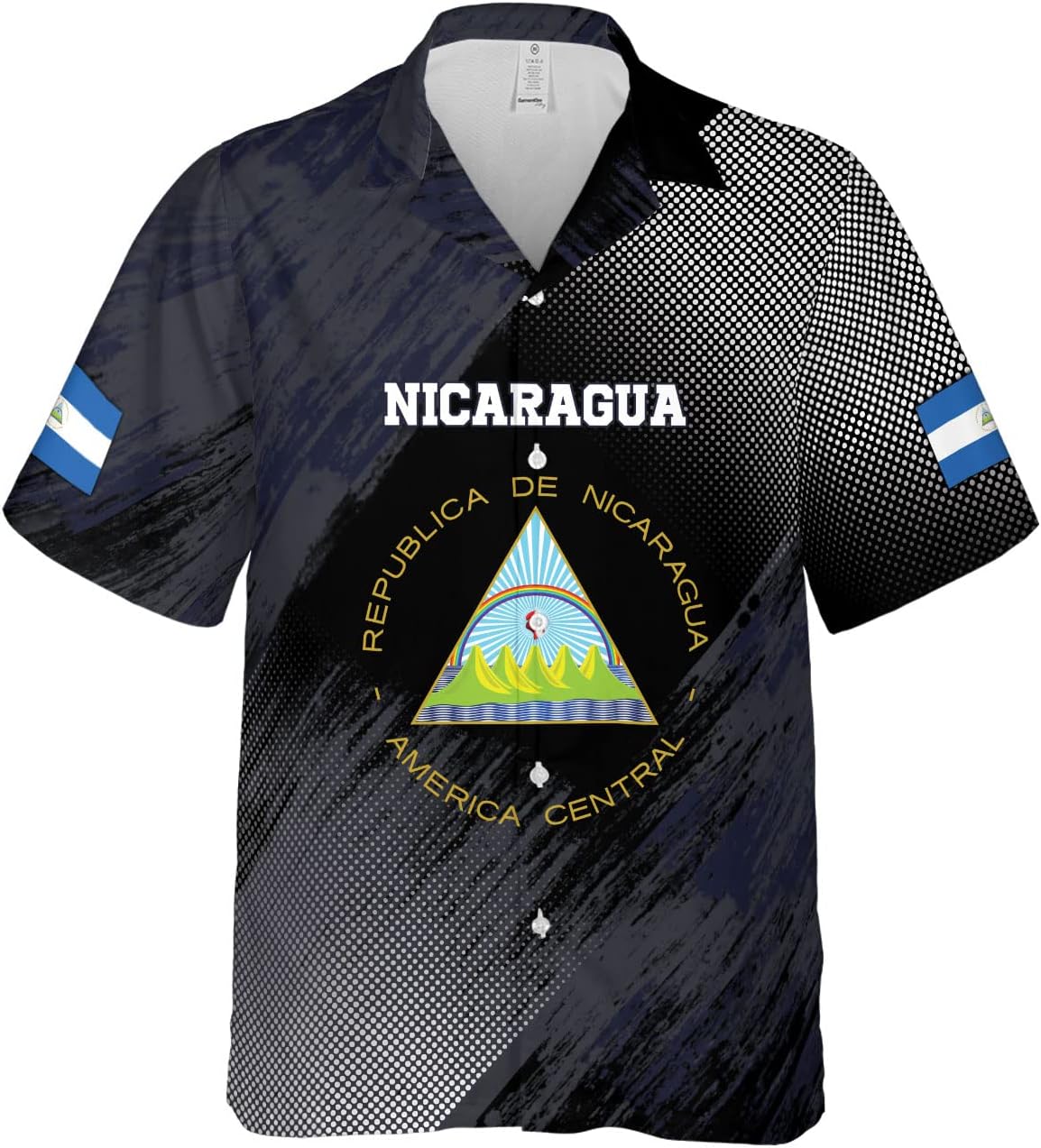 mostprints Personalized Nicaragua Hawaiian Shirt Custom Nicaragua Flag Hawaii Shirt for Men & Women Nicaraguan 3D Hawaiian