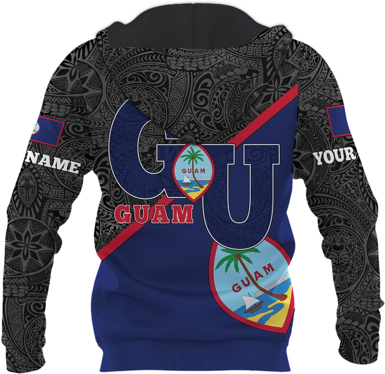 Vybonz Personalized Guam Hoodie - Guahan Pride Zip Hoodie for Men & Women