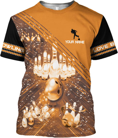 Personalized Name Bowling Shirts for Women 3D, Bowling Shirts with Name, Custom Bowling Shirts Gift for Bowling Lover