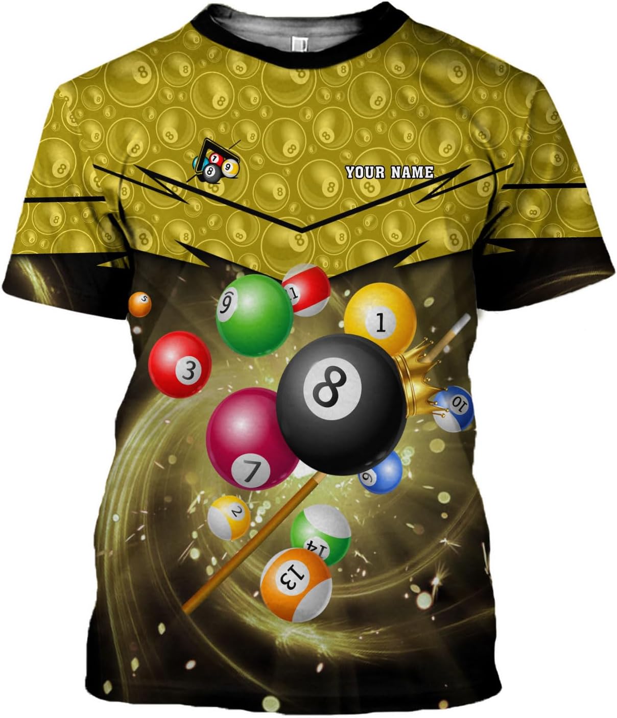 Parvii Personalized Billiards Shirt for Men, 8 Ball Pool Shirt, Billiards Gift