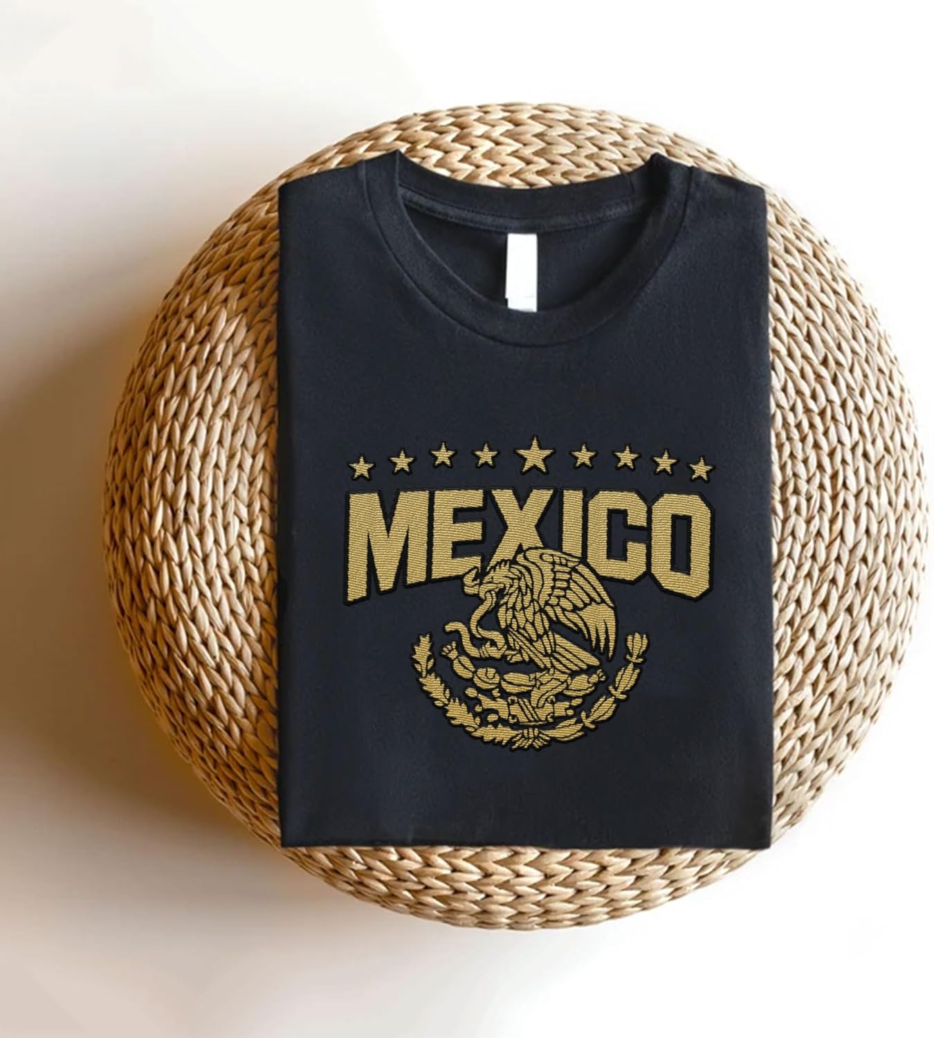 Mostefy Personalized Name Embroidered Mexico Tshirt, Customized Name Shirts Mexican US Flag, Mexico Shirt2