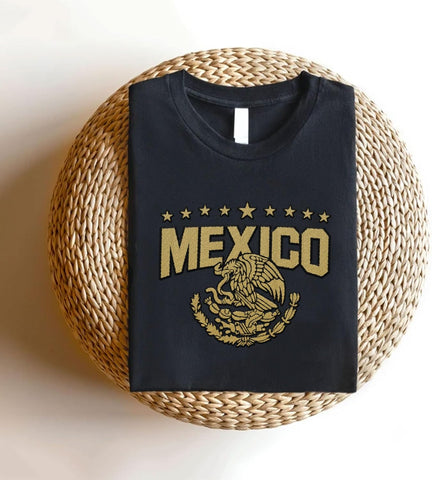 Mostefy Personalized Name Embroidered Mexico Tshirt, Customized Name Shirts Mexican US Flag, Mexico Shirt2