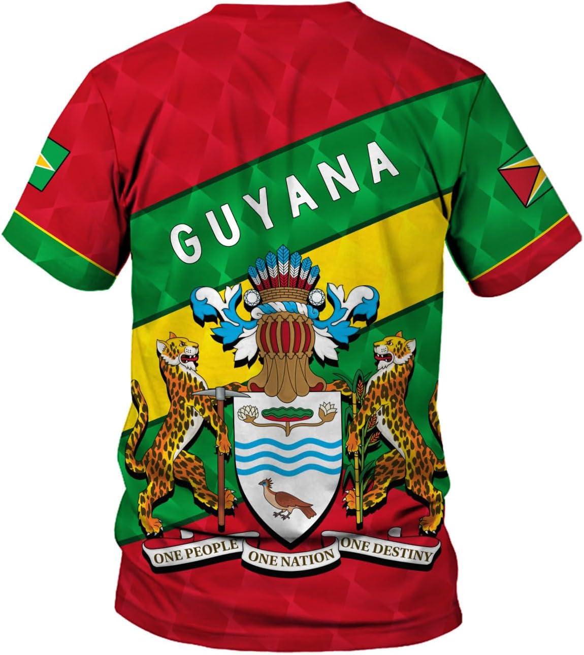 Rivelus Personalized Name 3D Shirt, Guyana Tshirt for Men Women, Guyanese Flag Pride Shirts, Guyana Gift S-5XL