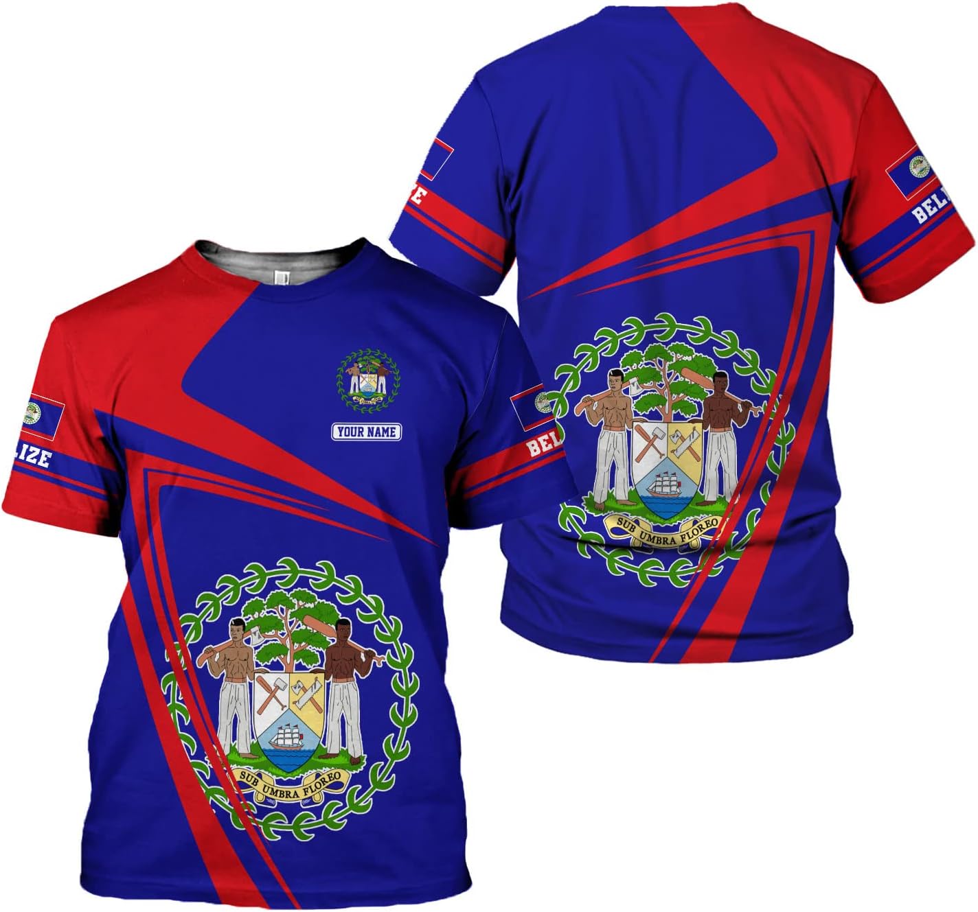 Personalized Belize Shirt for Men and Women, Coat of Arms of Belize Flag Flag Shirt, Belizean Country Flag Gift