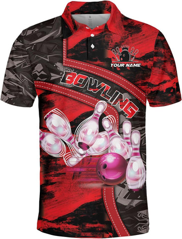Intenprints Custom 3D Bowling Polo Shirts Personalized Jersey Men Women Team Name Unisex Bowling Shirt Jerseys