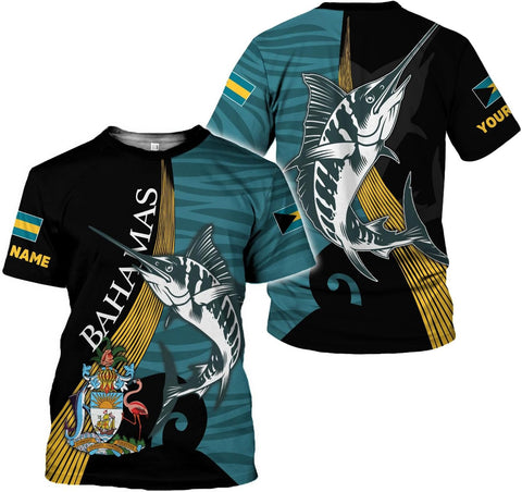 Artparel Personalized Bahamas Shirts 3D Bahamas T-Shirt Bahamas Shirts for Men Bahamas Souvenirs Shirts Bahamas Flag Shirts