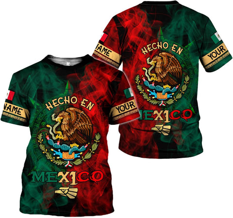 RoyalBro Personalized Mexico Shirt, Camisas de Mexico Customized Mexican Shirts Mexican Flag Mexico 3D Shirt for Men Women