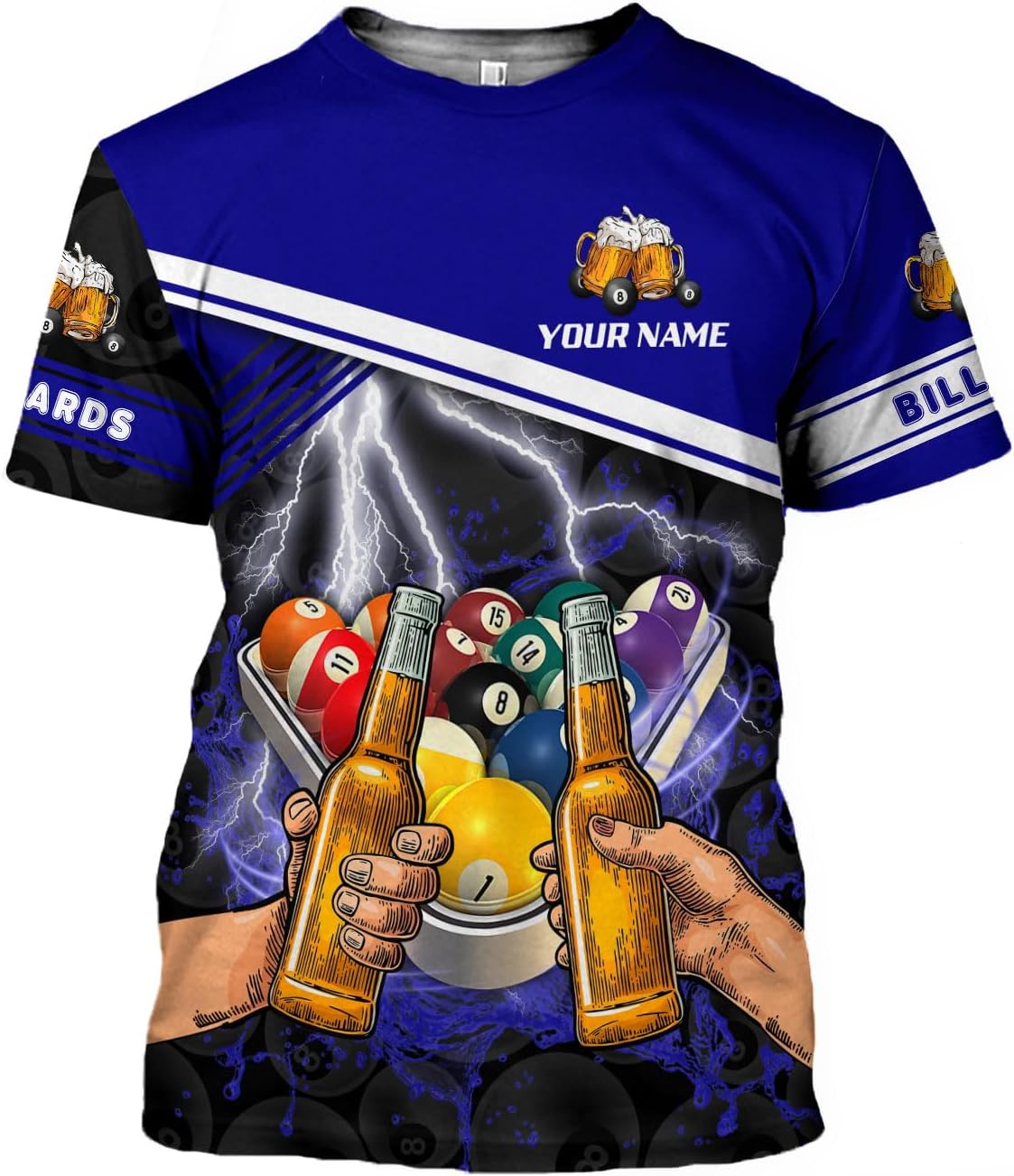 Parvii Personalized Billiards Shirt for Men, 8 Ball Pool Shirt, Billiards Gift