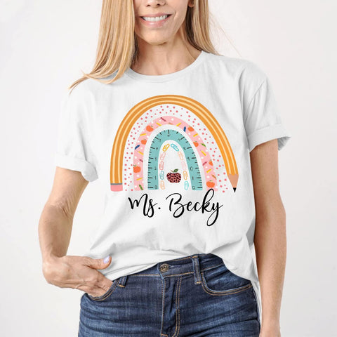 Personalized Teacher Shirts, Custom Teacher Shirt for Women, Cute Teacher T-Shirt, Gift Idea for Teacher, Teaching Shirt Tee