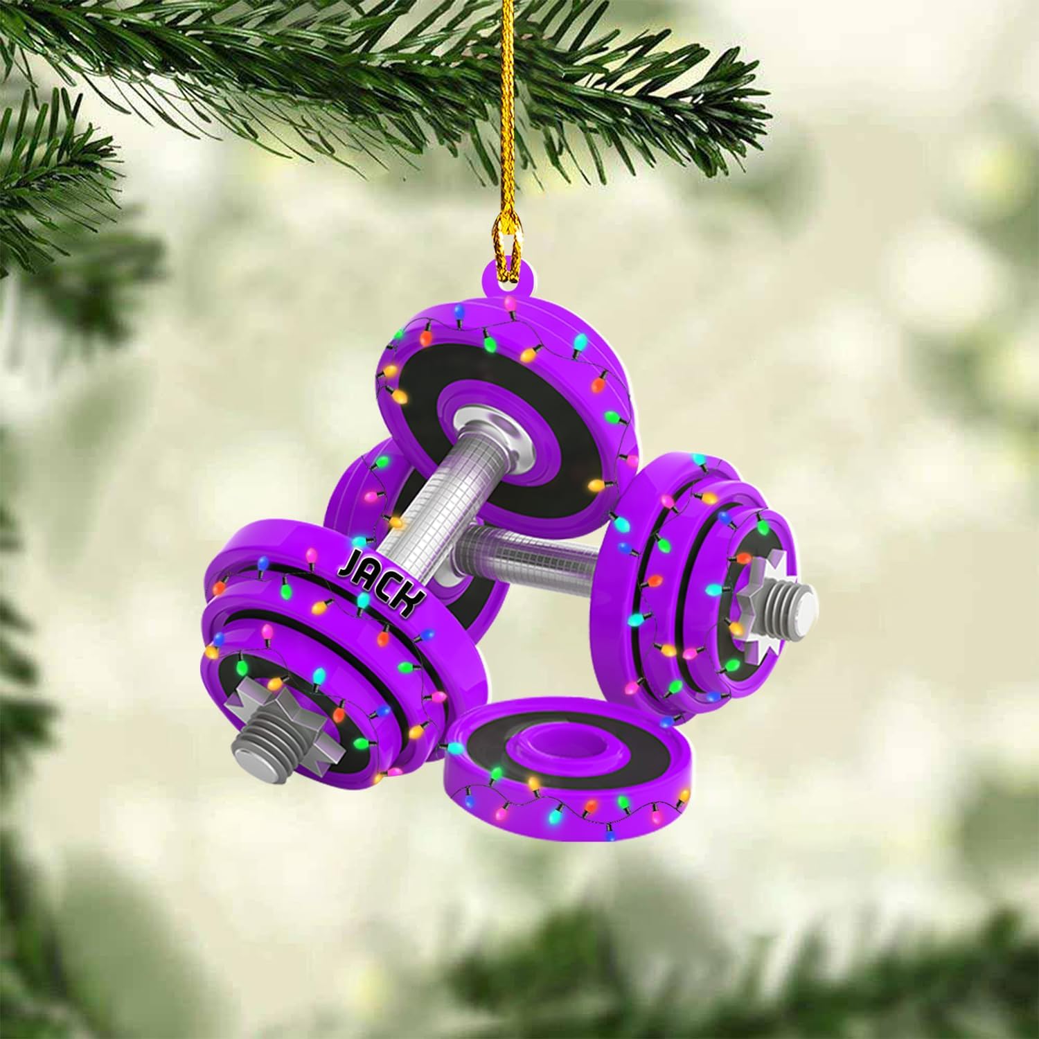 AOVL Personalized Weight Plate Ornament Weight Ornament Fitness Gift for Gym Ornament Merry Liftmas Christmas Hanging Ornaments Weight Plates Ceramic Ornament (DF1)