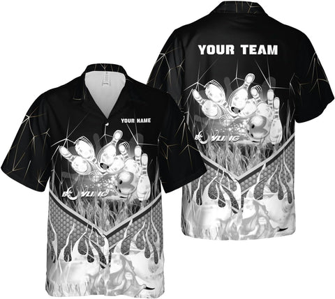 Mostprints Personalized Name Bowling Hawaii Shirts for Men and Women 3D, Bowling Shirts for Team Bowling, Bowling Shirts Gift