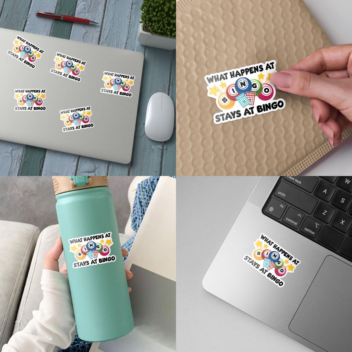 3Pcs What Happens at Bingo Stays at Bingo Sticker Funny Bingo Games Bingo Player Bingo Lover Gift Stickers What Happens at Bingo Stays at Bingo Decal for Laptop Bottle Phone Car Hard Hat 3"x3"