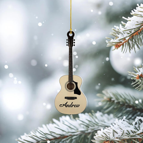 Personalized Guitar Ornament, Electric Guitar Ornament, Guitar Christmas Ornaments 2024, Acoustic Guitar Christmas Ornament, Guitar Christmas Ornaments Guitarist Gift Musical Instruments Xmas (G3)