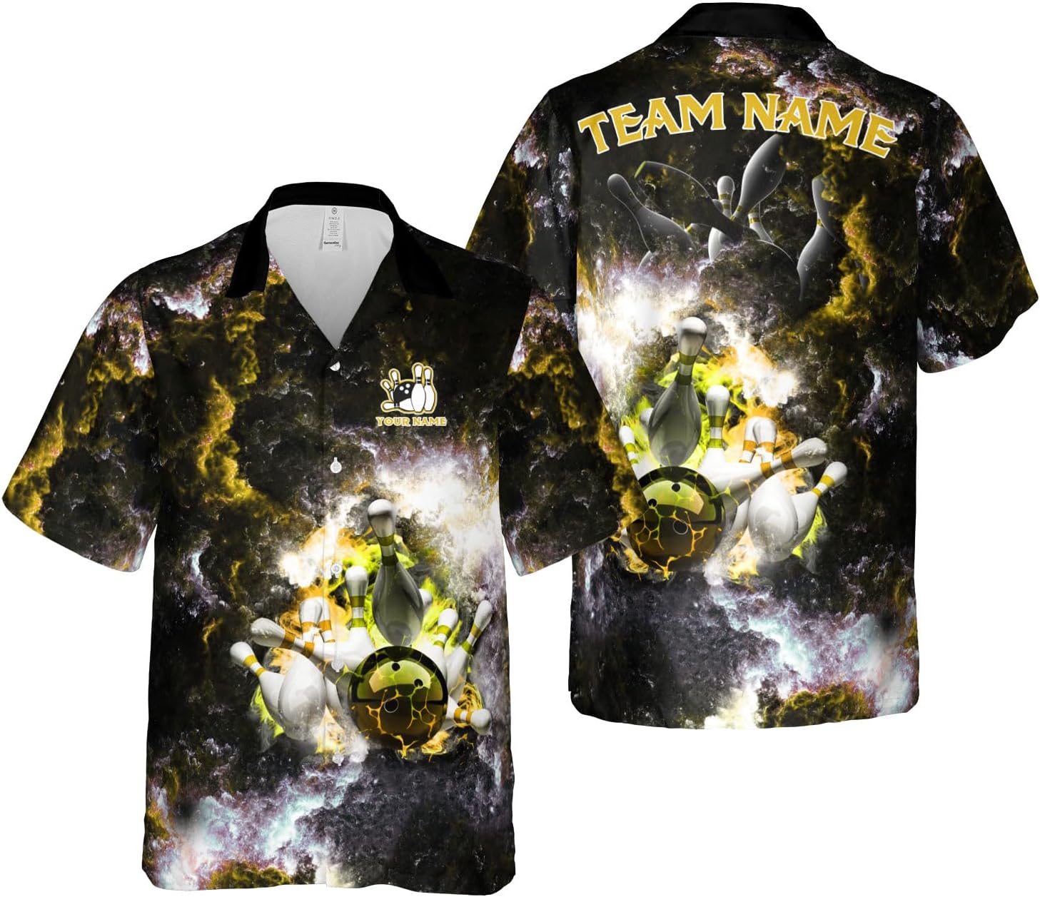 Pretyprints Custom Bowling Hawaiian Shirt 3D Men Women Personalized Button Down Short Sleeve Team Gifts Lover