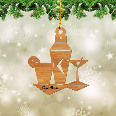 MAPrints Personalized Bartender Christmas Ornaments, Bartender Wood Ornament, Personalized Bartender Gift, Best Christmas Ornament 2024, Ornament Xmas Tree Hanging Decor Keepsake (BTD 7)