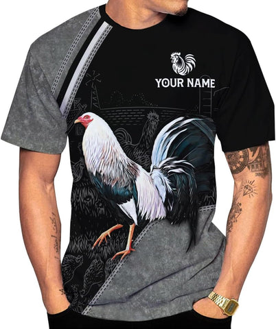 Mostprints Personalized Name Rooster Shirt 3D, Rooster Shirts for Men, Chicken tshirts shirts for women, Funny Chicken shirts