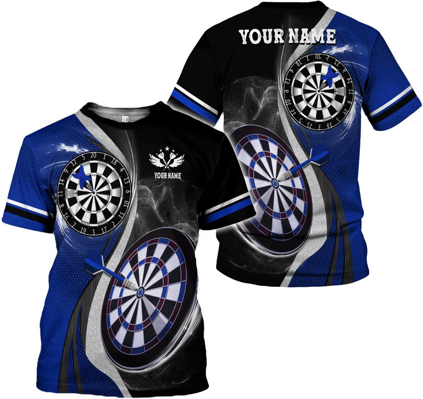 Artparel Personalized Dart Shirts for Men, Dart Polo 3D Shirts Custom Name Shirt, American Flag Shirt Unisex Shirt Size S-5XL