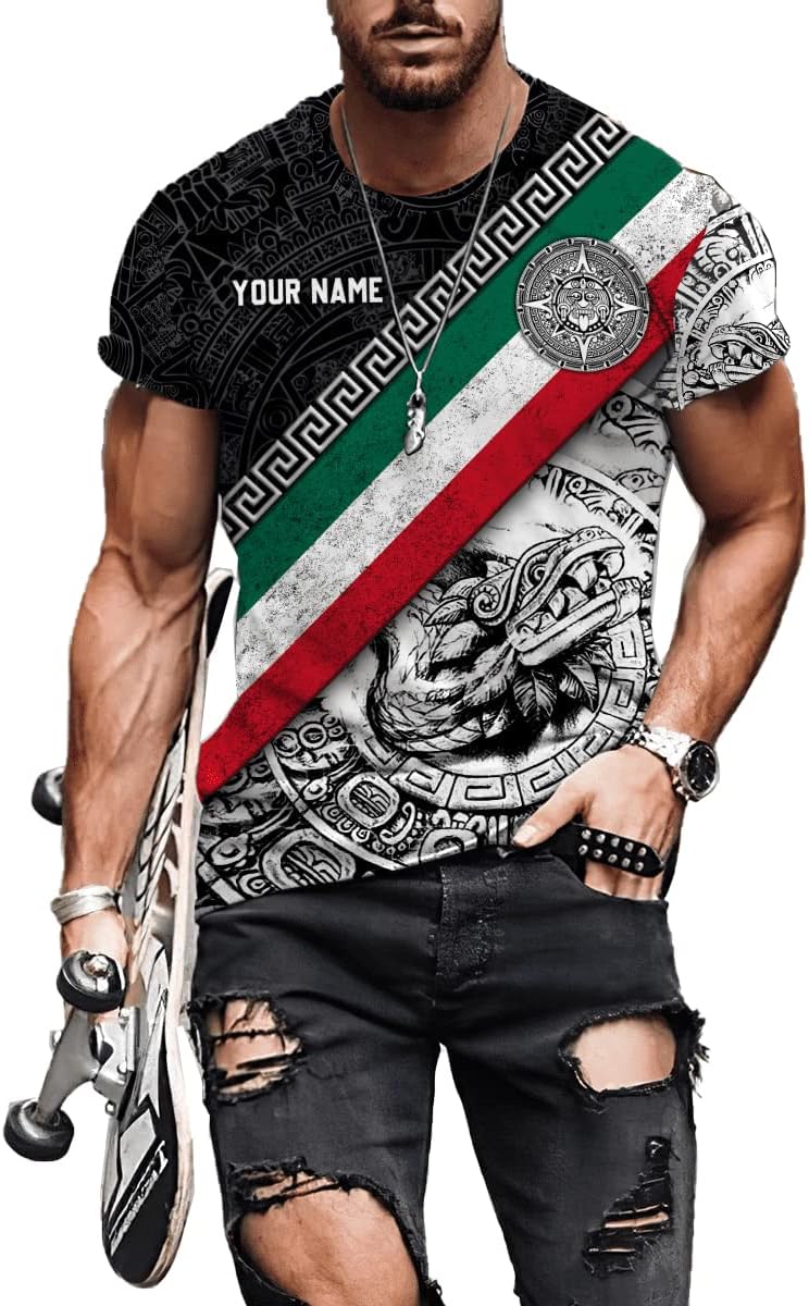 Personalized Name Mexican Shirts for Men, Customized Mexico Shirts for Men, Mexico Shirts for Women Mexico Shirt Eagle Flag