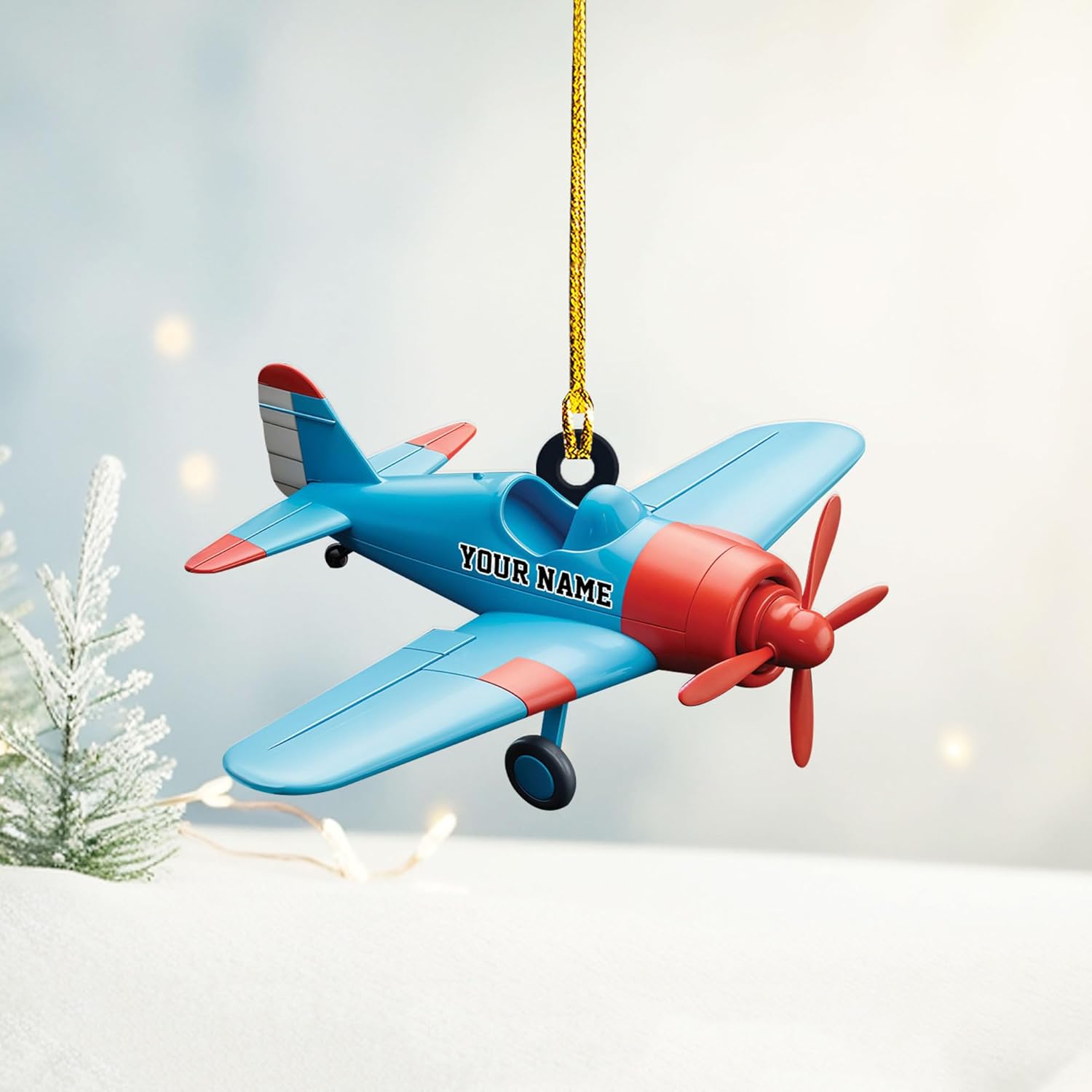 Customized Airplane Ornament, Personalized Name & Text Pilot Ornament Christmas 2024, Airplane Pilot Ornament, Airplane Ornament Hanging Christmas Tree, Pilot Captain Ornament (Acrylic, Style 9)