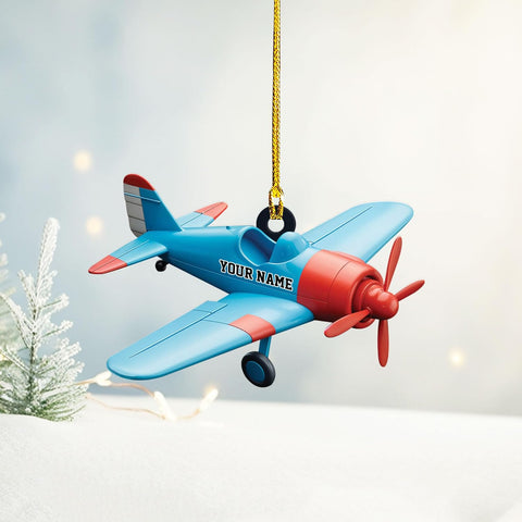 Customized Airplane Ornament, Personalized Name & Text Pilot Ornament Christmas 2024, Airplane Pilot Ornament, Airplane Ornament Hanging Christmas Tree, Pilot Captain Ornament (Acrylic, Style 9)