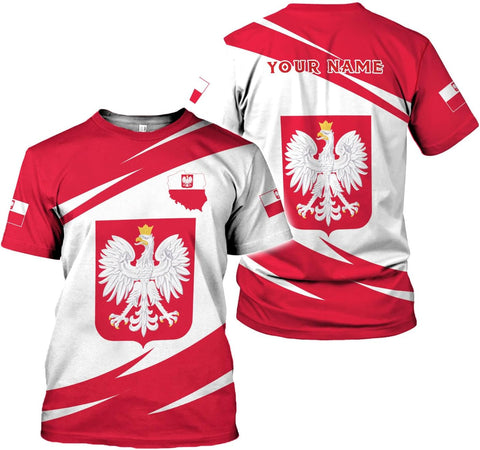 Vybonz Personalized Poland Hoodie Women & Men 3D, Poland Pride Shirt Polish Eagle