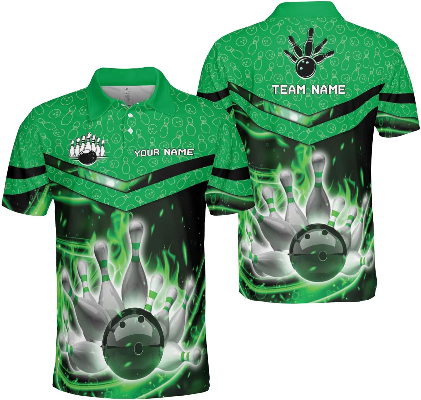 Mostprints Personalized Name Bowling Polo Shirts 3D for Men and Women, Bowling shirt, Bowling Shirts for Men Team Bowling Shirt