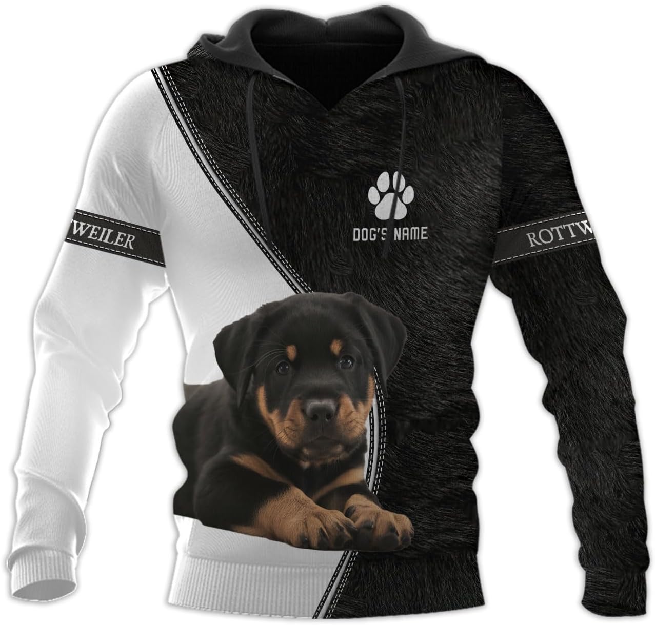 Personalized Rottweiler Dog 3D Hoodie, Custom Name Rottweiler Dog 3D T-Shirt, Sweatshirt, Hoodie Zip for Women, Mens