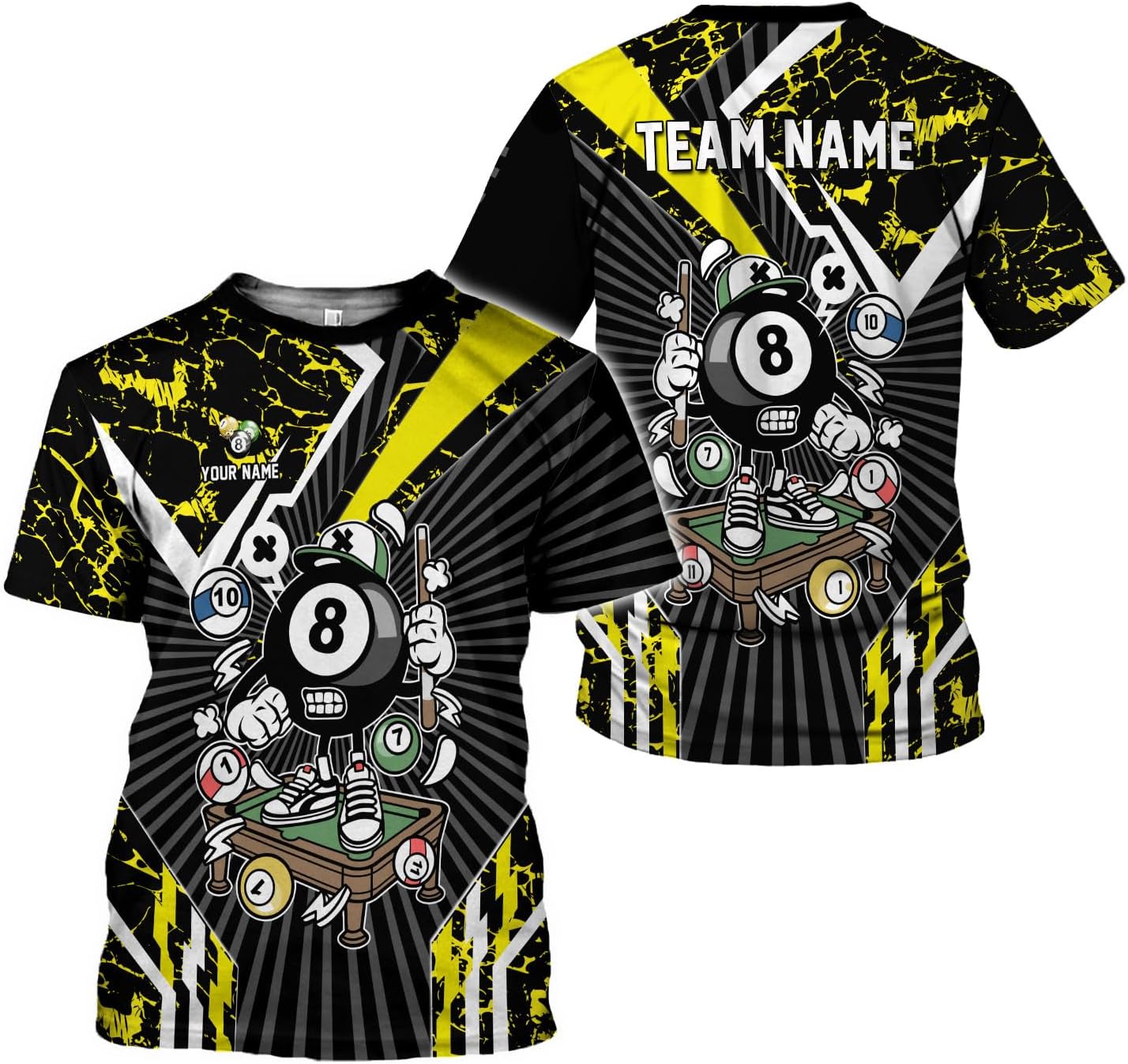Ligthuy Personalized Name Billiard Shirts 3D, Billiards Shirt 8 Ball Billiard Shirt Custom Men's Pool Men Women1