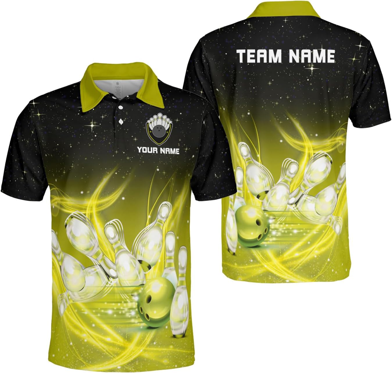 Ligthuy Personalized Name Bowling Polo Shirts 3D for Men and Women, Bowling Shirt, Bowling Shirts for Men Team Bowling Shirt