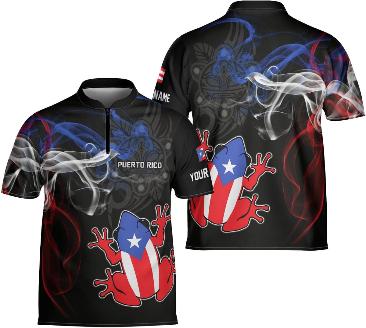 Artparel Personalized Puerto Rico AOP Bowling Jersey Puerto Rico Shirt 3D Puerto Rico Shirt for Men Women Puerto Rican Jersey