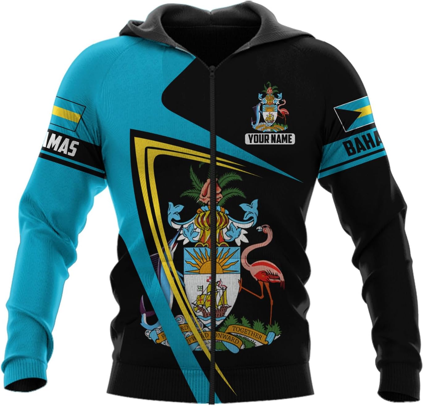 Personalized Bahamas Shirt 3D Custom Bahamas Flag Shirt for Men and Women Bahamas Pride Shirt