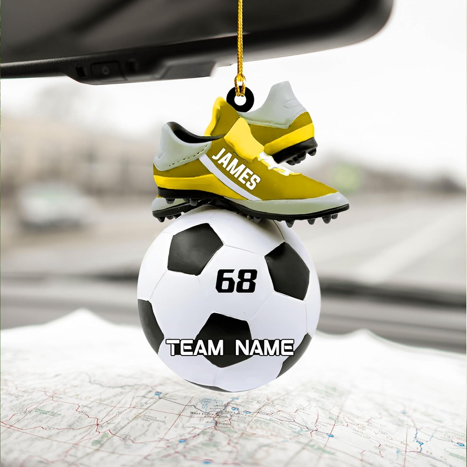 Personalized Soccer Ornaments Soccer Christmas Ornament,Soccer Ornaments for Christmas Tree Soccer Christmas Ornaments for Boys Girls, Custom Soccer Jersey Shoes Ornament (Style 2)