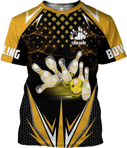 MoonArt Personalized Name Bowling Shirts for Men and Women 3D, Bowling Shirts for Team Bowling, Bowling Shirts Gift