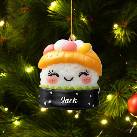 Personalized Sushi Ornaments 2024 Sushi Christmas Ornaments, Sushi Christmas Tree Ornaments, Sushi Roll Ornament Sushi Platter Ornaments Sushi Lover Gift Xmas Sushi Shrimp Ornaments Decor (Ss18)