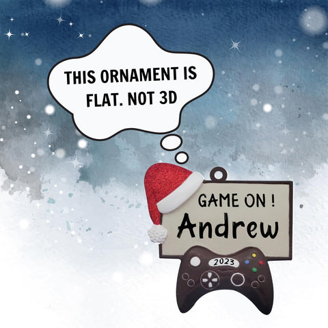 Tinoshop Personalized Name Collection Gaming Controller Acrylic Ornament Christmas Shape Flat Christmas Ornament for Gamer, Video Game Christmas Ornaments Gift for Boys Girls Adult Size 3.5'' (ON35)