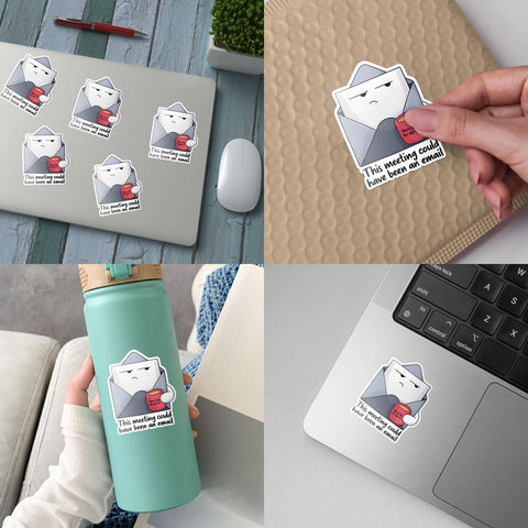 3PCS This Meeting Could Have Been an Email 3" Sticker, Funny Office Humor Stickers Coworker Gift Office Work This Meeting Could Have Been an Email Decal for Laptop Water Bottle Toolbox Car