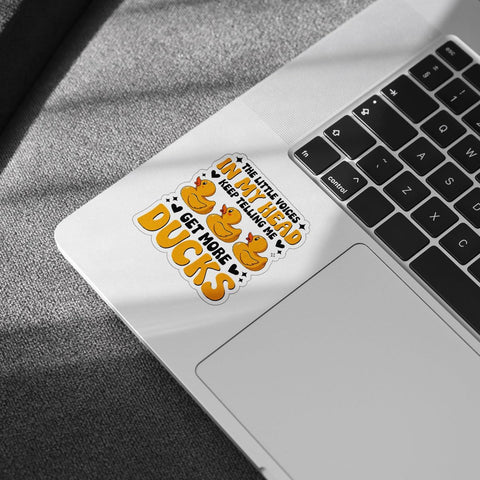 3 Pcs The Little Voices in My Head Keep Telling Me Get More Ducks Sticker Funny Cute Duck Stickers Little Voices Get More Ducks Decals Trucks for Laptop Bottle Phone Hard Hat Helmet Gifts 3"x3"