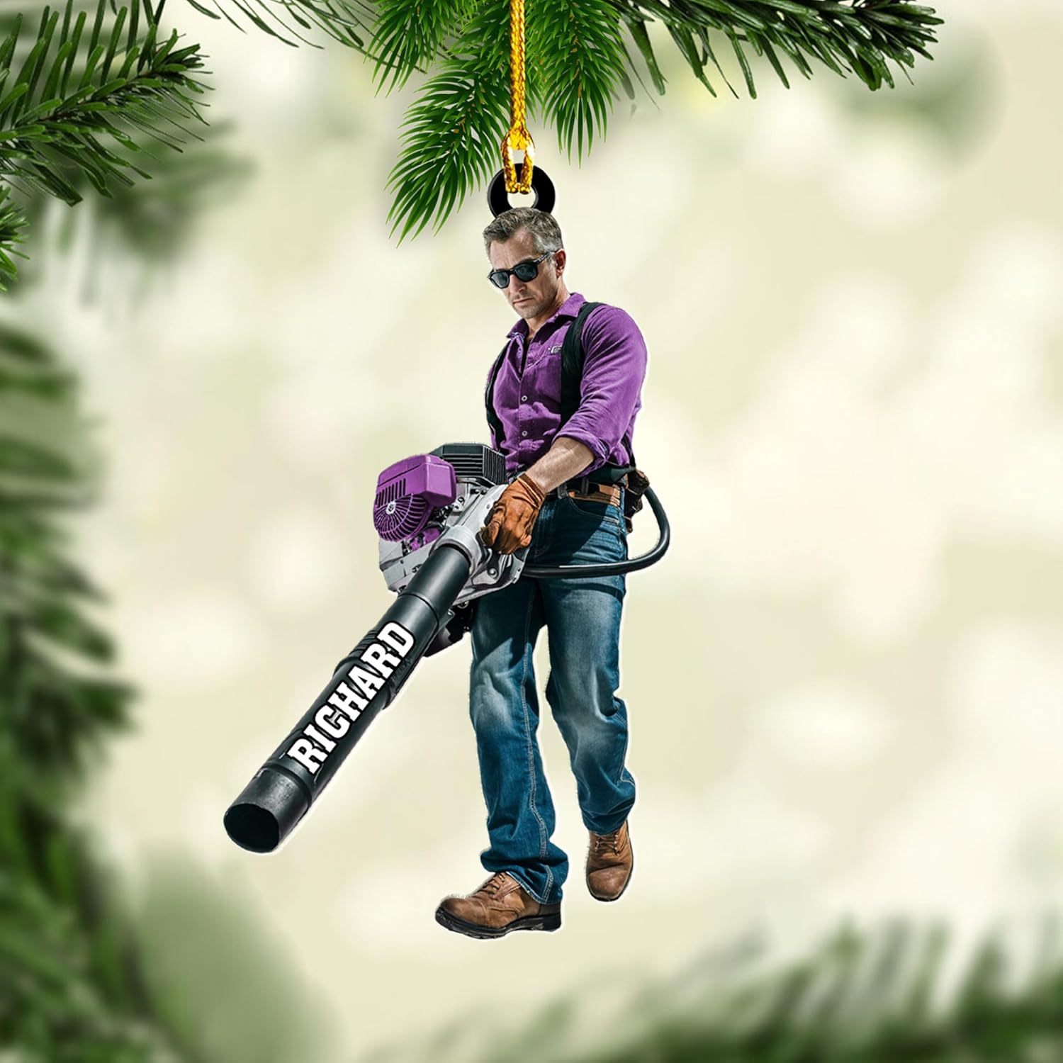 Personalized Leaf Blower Ornament Leaf Blower Christmas Ornament, Leaf Blowers Ornament Christmas, Leaf Blowers Ornament for Christmas Tree Decor Hanging Leaf Blowers Gift Xmas (1, LB2)