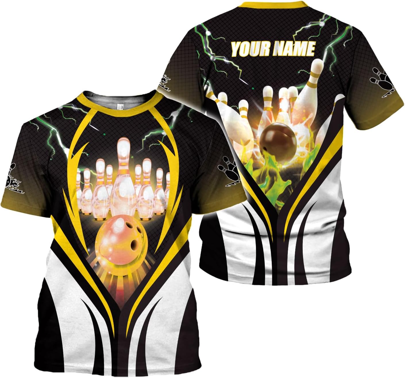 Rivelus Personalized Name Bowling Shirts for Men and Women 3D, Bowling Shirts for Team Bowling, Bowling Shirts Gift