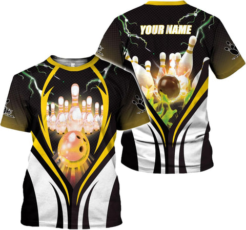 Rivelus Personalized Name Bowling Shirts for Men and Women 3D, Bowling Shirts for Team Bowling, Bowling Shirts Gift