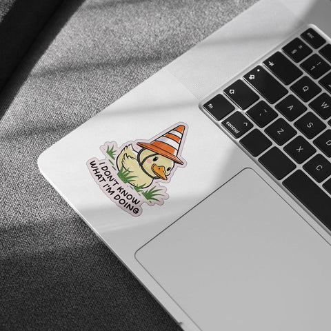 3Pcs I Don't Know What I'm Doing Duck Sticker, I Have No Idea What I'm Doing Bumper Sticker, Fun Yellow Duck with Hat Sticker, Sarcastic Sticker - Stickers for Laptop Water Bottle Phone Car Helmet 3"