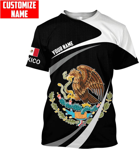 Personalized Name Mexican Shirts for Men, Customized Mexico Shirts for Men, Mexico Shirts for Women Mexico Shirt Eagle Flag