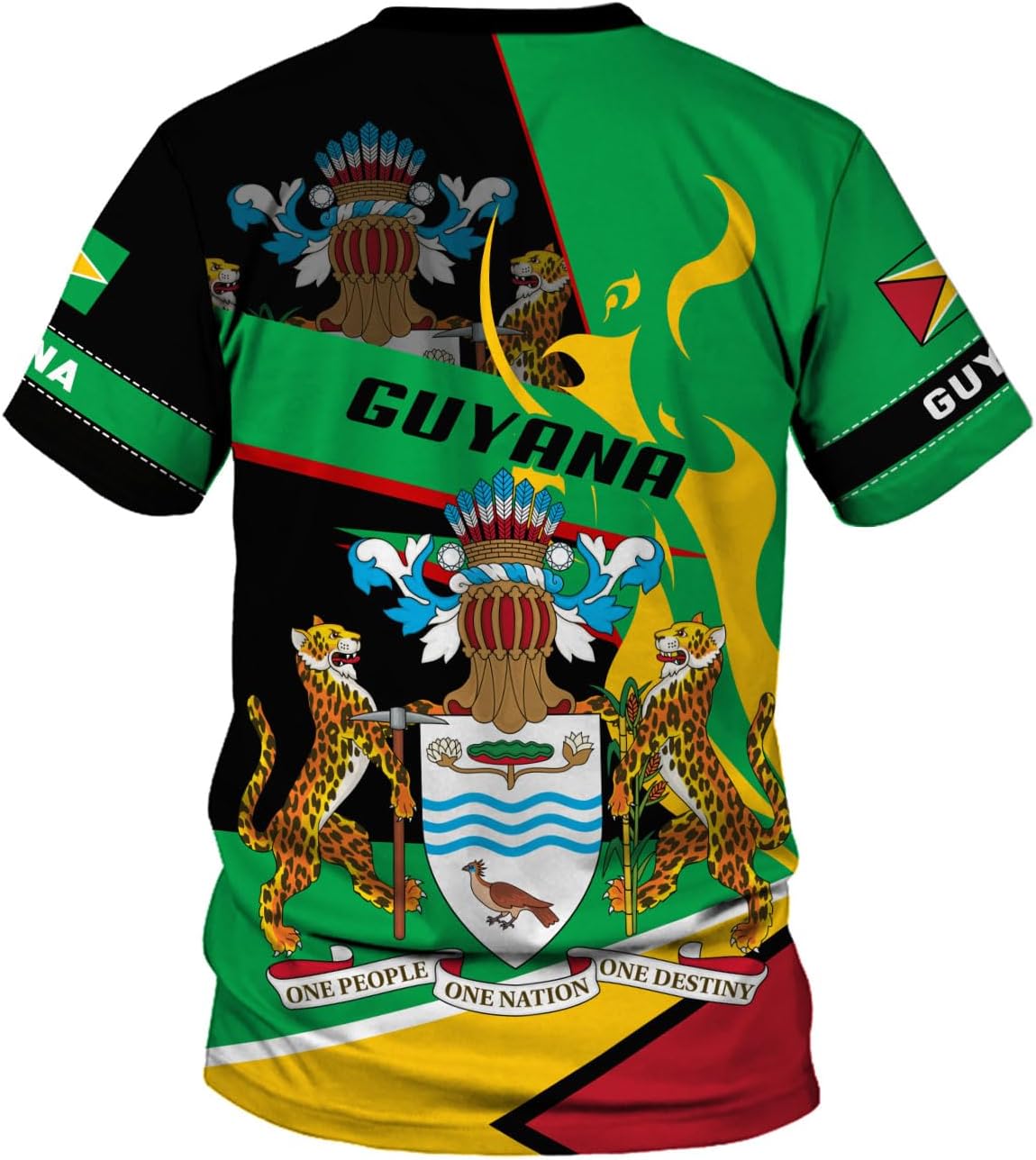 Rivelus Personalized Name 3D Shirt, Guyana Tshirt for Men Women, Guyanese Flag Pride Shirts, Guyana Gift S-5XL