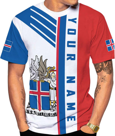 MoonArt Personalized Iceland Shirt 3D, Reykjavik Souvenir Tshirt Icelandic Pride Flag T-Shirt Men Women Shirts